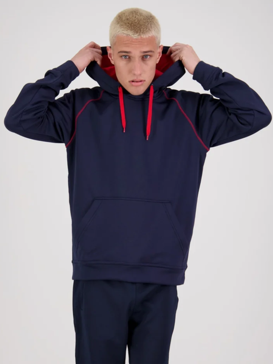 Performance Pullover Hoodie - Navy/Red