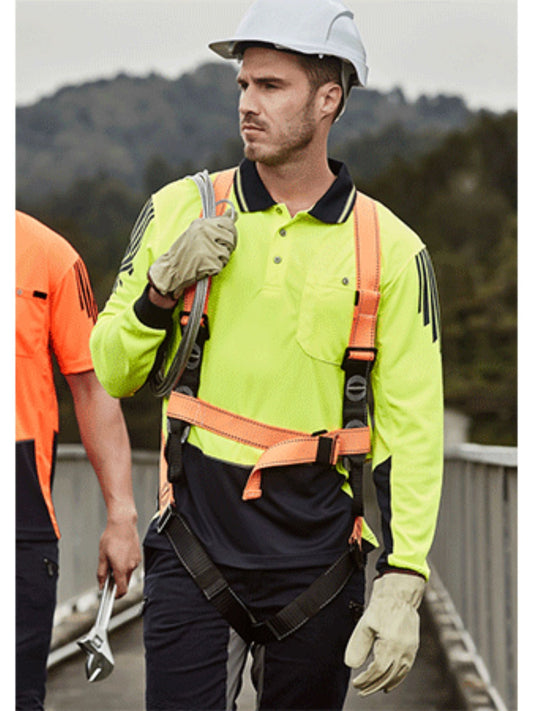 Mens Hi Vis Flux L/S Polo
