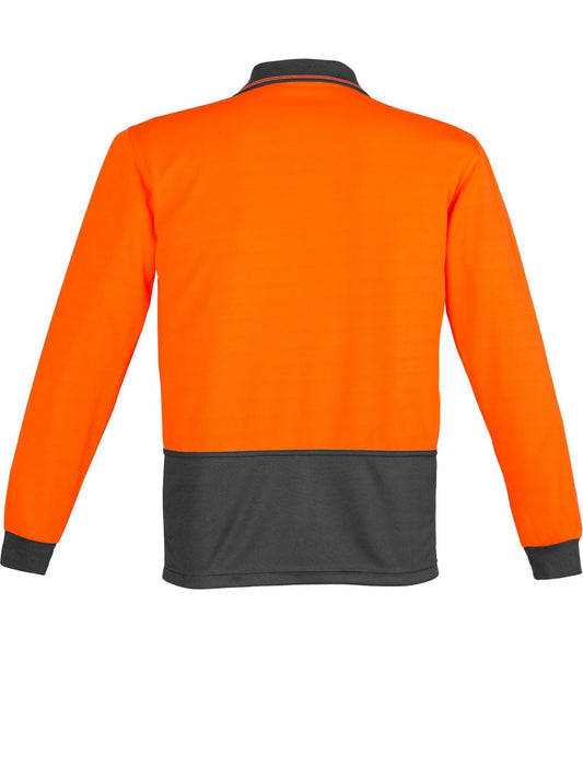 Mens Hi Vis Comfort Back Long Sleeve Polo