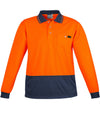 Mens Hi Vis Comfort Back Long Sleeve Polo