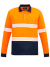 Unisex Hi Vis Segmented Long Sleeve Polo