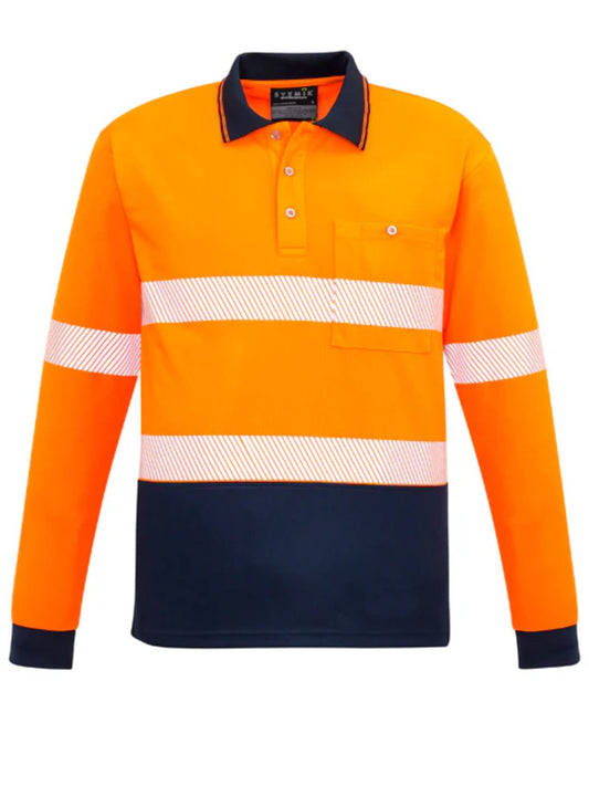 Unisex Hi Vis Segmented Long Sleeve Polo