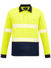Unisex Hi Vis Segmented Long Sleeve Polo