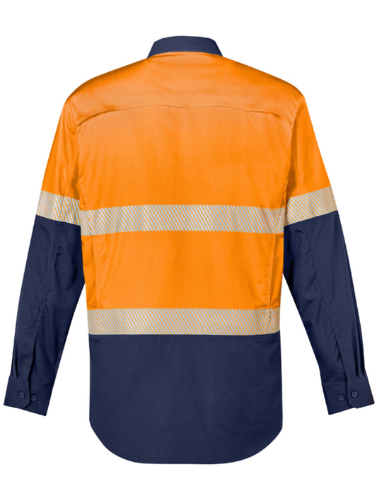 Mens Rugged Cooling Hi Vis Segmented Tape Long Sleeve Shirt