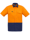 Mens Rugged Cooling Hi Vis Spliced S/S Shirt