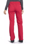 Mid Rise Straight Leg Drawstring Pant - Red