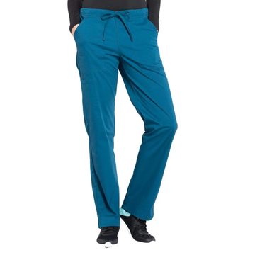 Mid Rise Straight Leg Drawstring Pant - Caribbean Blue