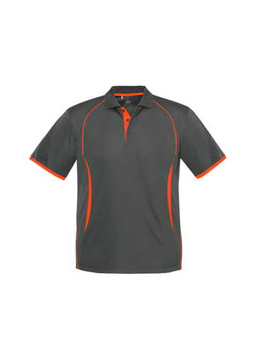 Razor Mens Polo Shirt - Grey/Fluoro Orange
