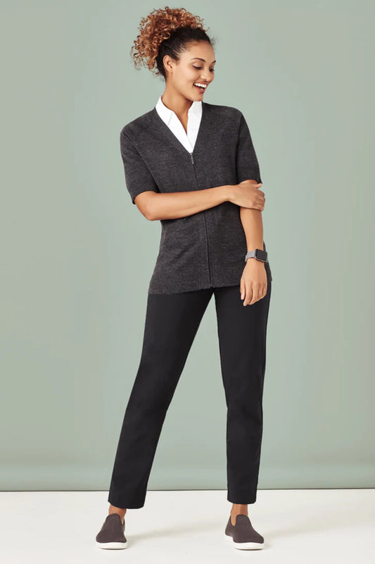 Women's Zip Front Short Sleeve Cardigan